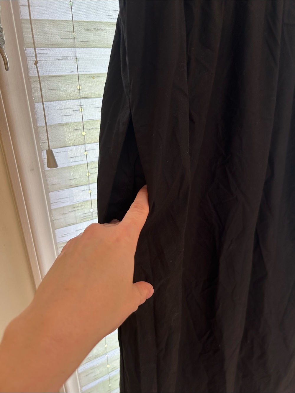 Quince Black V-Neck Spaghetti Strap Maxi Dress - Picture 3 of 7